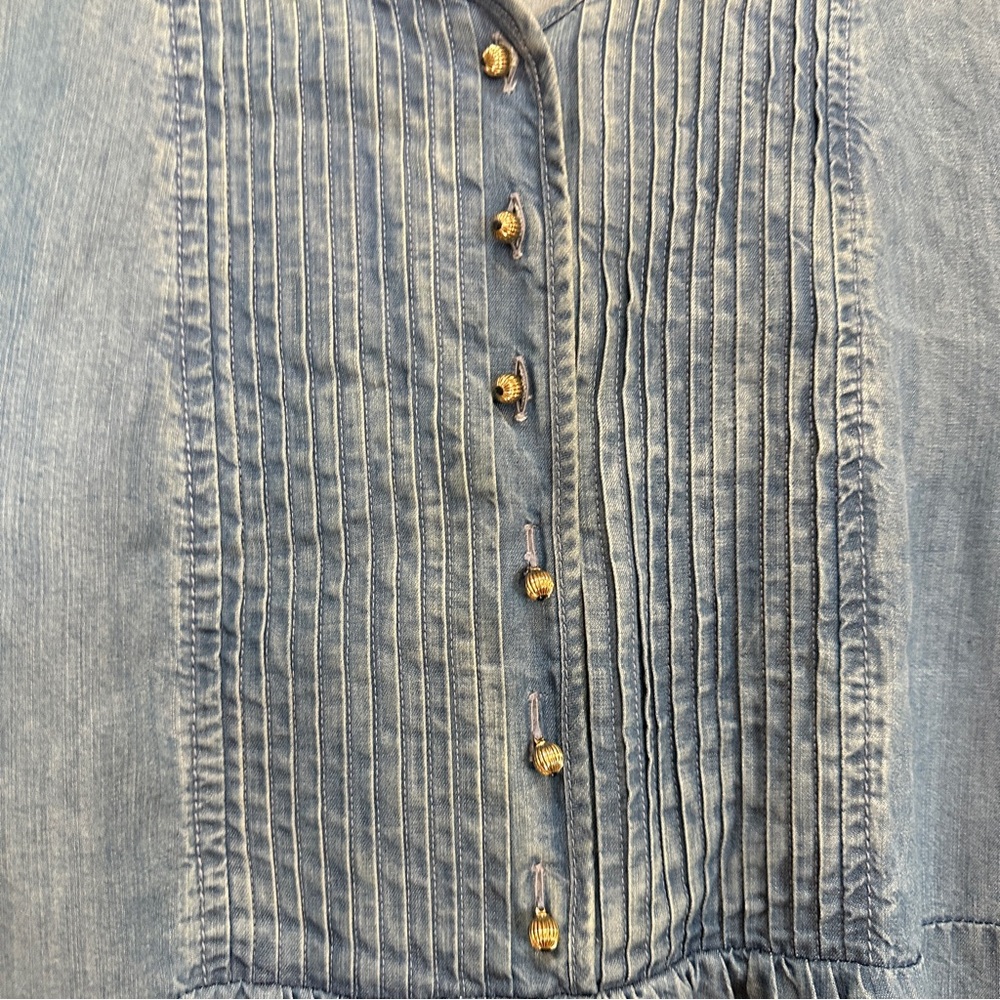Paul & Joe Sister Chambray Blue Denim Batignole Dress Women’s Sz 8 US - Picture 3 of 9